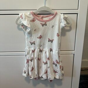 Kyte BABY Pink Butterfly Twirl Bodysuit Dress (6-12 Months)
